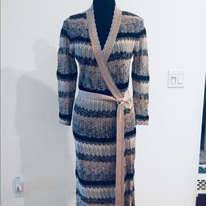 LAUNDRY Metallic Knit Wrap Dress